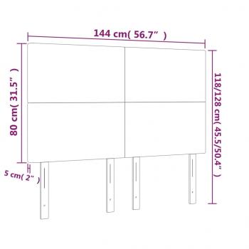 Kopfteile 4 Stk. Dunkelgrau 72x5x78/88 cm Samt