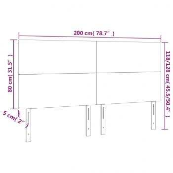 Kopfteile 4 Stk. Dunkelgrau 100x5x78/88 cm Samt