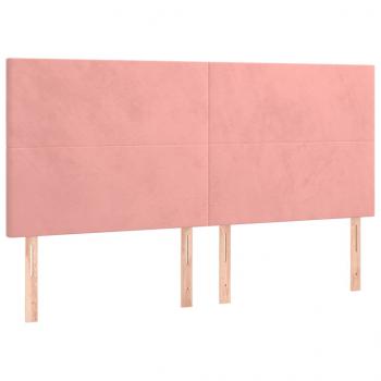 Kopfteile 4 Stk. Rosa 100x5x78/88 cm Samt