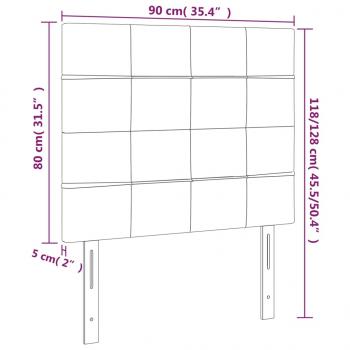 Kopfteile 2 Stk. Dunkelgrau 90x5x78/88 cm Samt