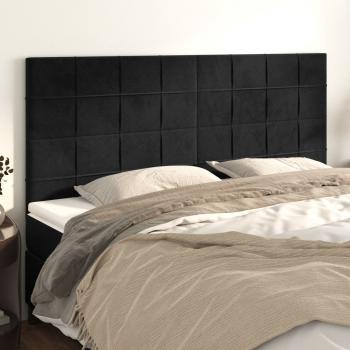 ARDEBO.de - Kopfteile 4 Stk. Schwarz 90x5x78/88 cm Samt