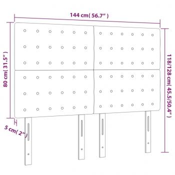 Kopfteile 4 Stk. Schwarz 72x5x78/88 cm Kunstleder