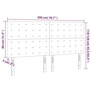 Kopfteile 4 Stk. Weiß 100x5x78/88 cm Kunstleder