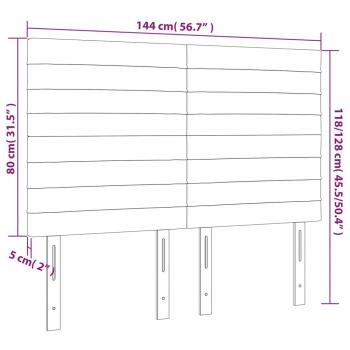 Kopfteile 4 Stk. Dunkelgrau 72x5x78/88 cm Samt