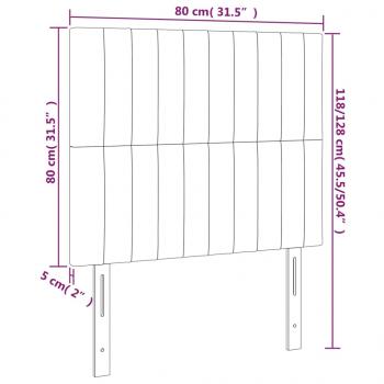 Kopfteile 2 Stk. Dunkelgrau 80x5x78/88 cm Samt