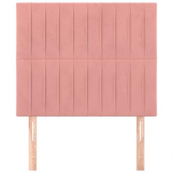 Kopfteile 2 Stk. Rosa 80x5x78/88 cm Samt