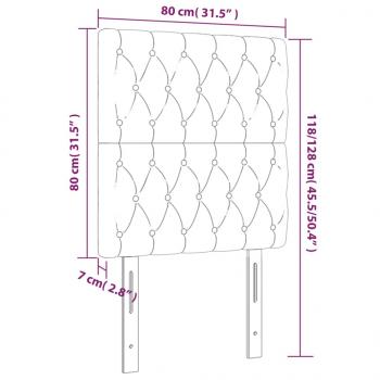 Kopfteile 2 Stk. Hellgrau 80x7x78/88 cm Stoff