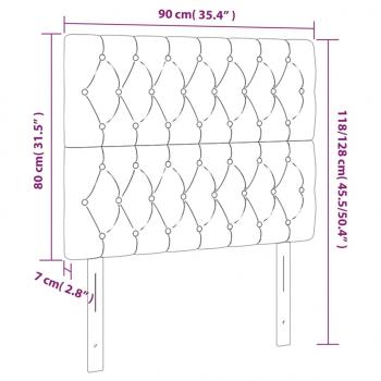 Kopfteile 2 Stk. Hellgrau 90x7x78/88 cm Stoff