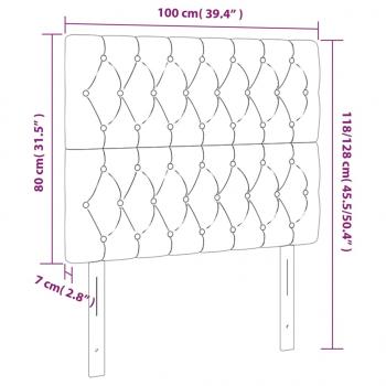 Kopfteile 2 Stk. Hellgrau 100x7x78/88 cm Stoff