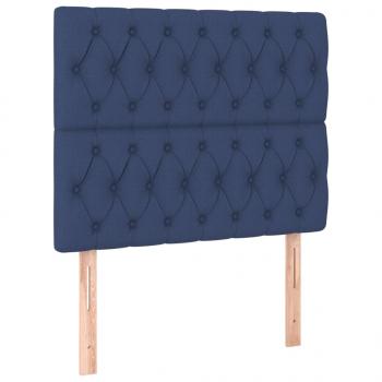 Kopfteile 2 Stk. Blau 100x7x78/88 cm Stoff