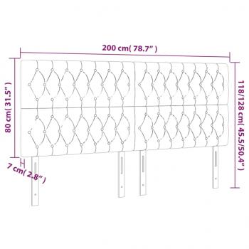 Kopfteile 4 Stk. Hellgrau 100x7x78/88 cm Stoff