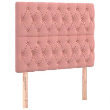 Kopfteile 2 Stk. Rosa 100x7x78/88 cm Samt