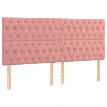 Kopfteile 4 Stk. Rosa 100x7x78/88 cm Samt