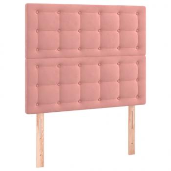 Kopfteile 2 Stk. Rosa 100x5x78/88 cm Samt