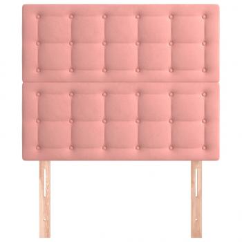 Kopfteile 2 Stk. Rosa 100x5x78/88 cm Samt