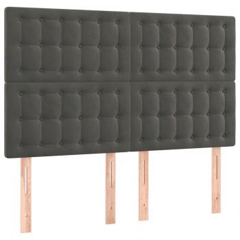 Kopfteile 4 Stk. Dunkelgrau 72x5x78/88 cm Samt