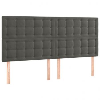 Kopfteile 4 Stk. Dunkelgrau 90x5x78/88 cm Samt