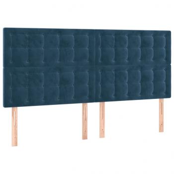 Kopfteile 4 Stk. Dunkelblau 100x5x78/88 cm Samt