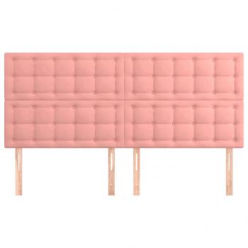 Kopfteile 4 Stk. Rosa 100x5x78/88 cm Samt