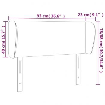 Kopfteil mit Ohren Hellgrau 93x23x78/88 cm Stoff