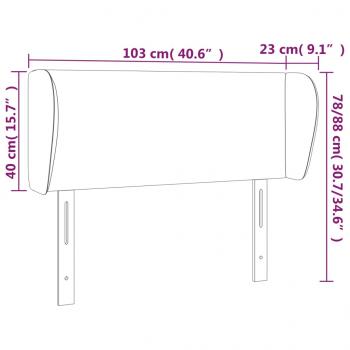 Kopfteil mit Ohren Hellgrau 103x23x78/88 cm Stoff