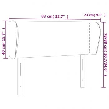 Kopfteil mit Ohren Hellgrau 83x23x78/88 cm Stoff