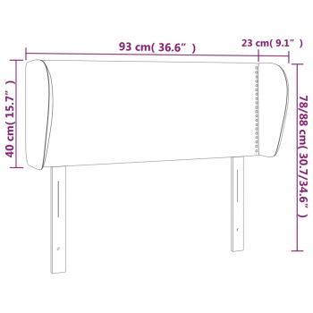 Kopfteil mit Ohren Dunkelbraun 93x23x78/88 cm Stoff