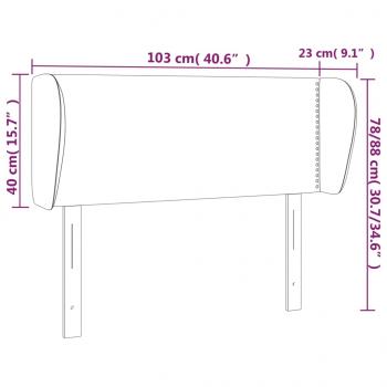 Kopfteil mit Ohren Hellgrau 103x23x78/88 cm Stoff