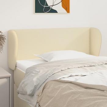 ARDEBO.de - Kopfteil mit Ohren Creme 103x23x78/88 cm Kunstleder