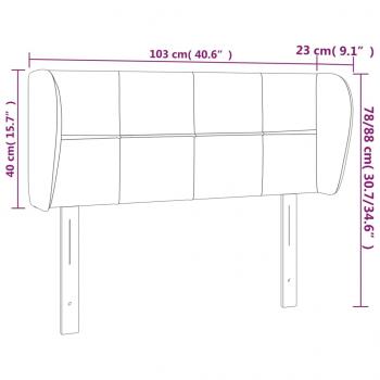 Kopfteil mit Ohren Schwarz 103x23x78/88 cm Stoff