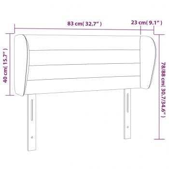 Kopfteil mit Ohren Hellgrau 83x23x78/88 cm Stoff