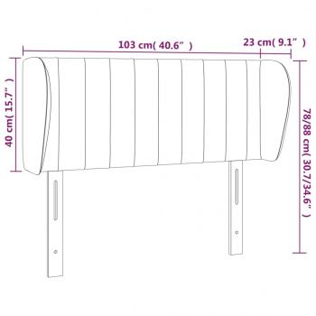 Kopfteil mit Ohren Hellgrau 103x23x78/88 cm Stoff