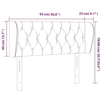 Kopfteil mit Ohren Hellgrau 93x23x78/88 cm Stoff