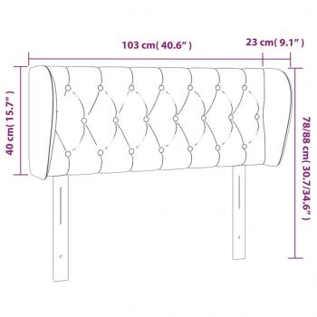 Kopfteil mit Ohren Dunkelbraun 103x23x78/88 cm Stoff