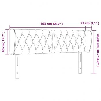 Kopfteil mit Ohren Hellgrau 163x23x78/88 cm Stoff