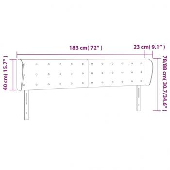 Kopfteil mit Ohren Hellgrau 183x23x78/88 cm Stoff