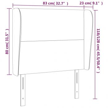 Kopfteil mit Ohren Hellgrau 83x23x118/128 cm Stoff