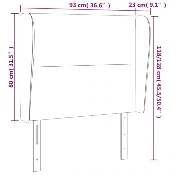 Kopfteil mit Ohren Creme 93x23x118/128 cm Stoff