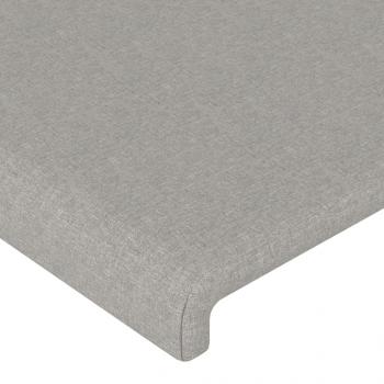 Kopfteil mit Ohren Hellgrau 163x23x118/128 cm Stoff