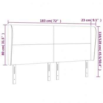 Kopfteil mit Ohren Dunkelgrau 183x23x118/128 cm Stoff