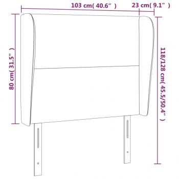 Kopfteil mit Ohren Schwarz 103x23x118/128 cm Samt