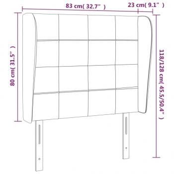 Kopfteil mit Ohren Schwarz 83x23x118/128 cm Stoff