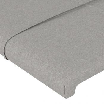 Kopfteil mit Ohren Hellgrau 93x23x118/128 cm Stoff