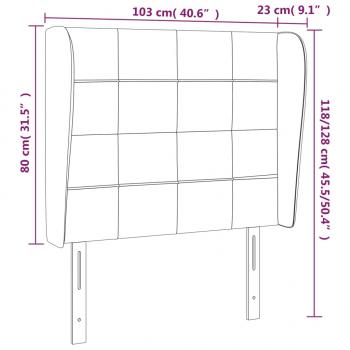 Kopfteil mit Ohren Hellgrau 103x23x118/128 cm Stoff