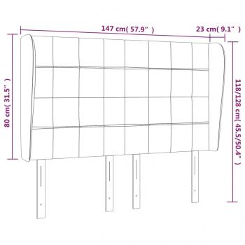 Kopfteil mit Ohren Dunkelgrau 147x23x118/128 cm Stoff