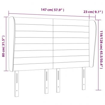 Kopfteil mit Ohren Hellgrau 147x23x118/128 cm Stoff