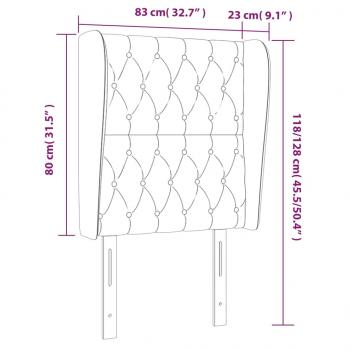 Kopfteil mit Ohren Schwarz 83x23x118/128 cm Stoff