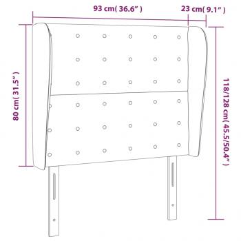 Kopfteil mit Ohren Schwarz 93x23x118/128 cm Stoff