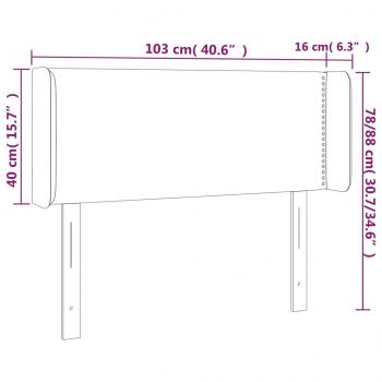 Kopfteil mit Ohren Grau 103x16x78/88 cm Kunstleder