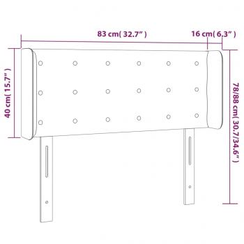 Kopfteil mit Ohren Schwarz 83x16x78/88 cm Kunstleder